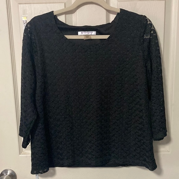 Allison Daley crochet overlay blouse size PM - Picture 6 of 7